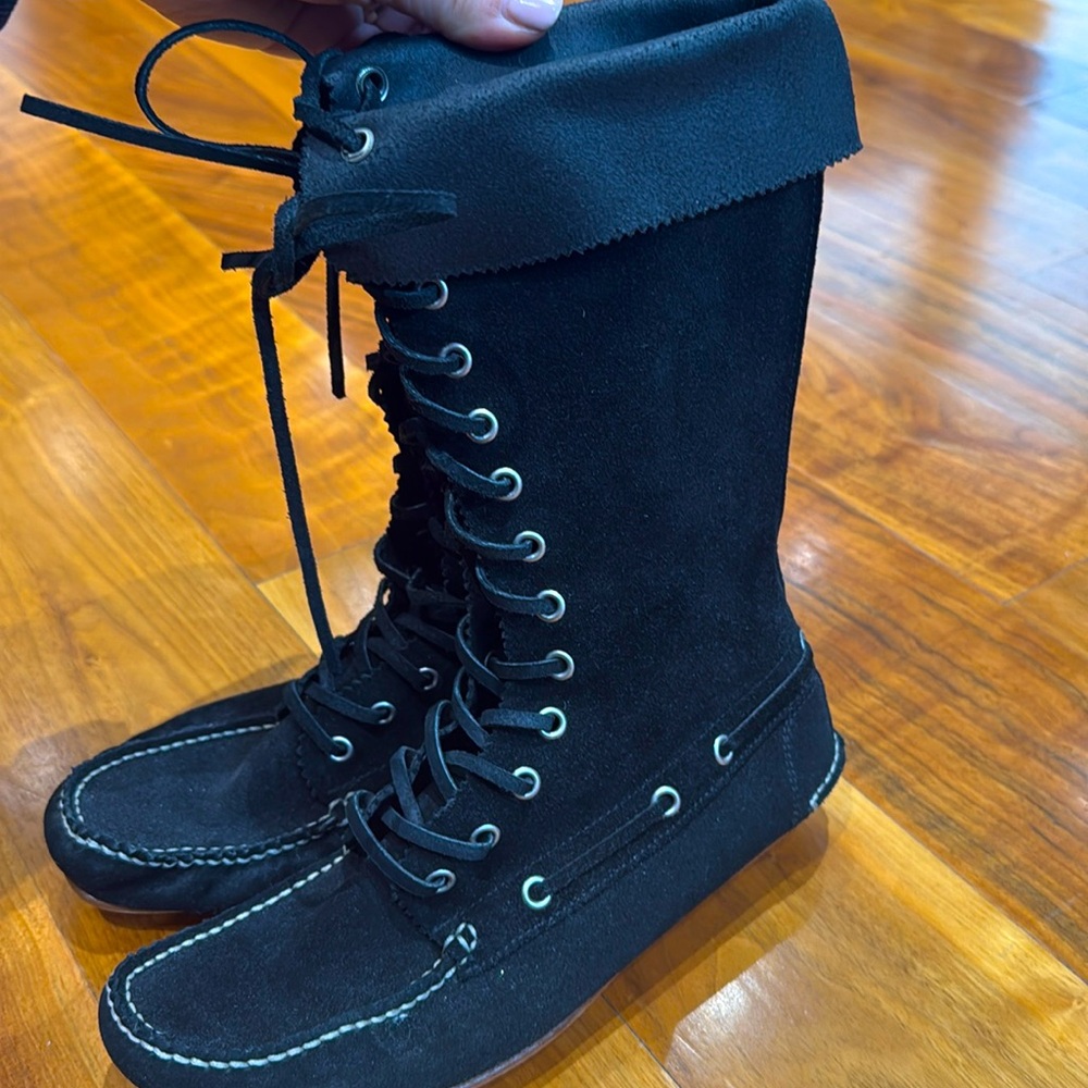 Philosophy do Alberta Ferretti Made in Italy Suede Black Moccasins Size 36